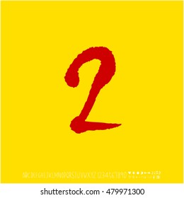 Alphabet & number / handwriting - vector