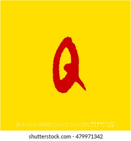 Alphabet & number / handwriting - vector