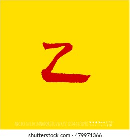 Alphabet & number / handwriting - vector