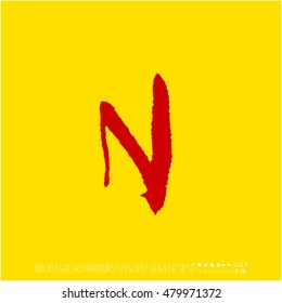 Alphabet & number / handwriting - vector