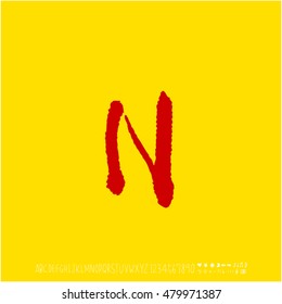 Alphabet & number / handwriting - vector