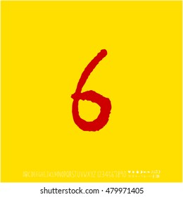 Alphabet & number / handwriting - vector