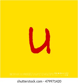 Alphabet & number / handwriting - vector