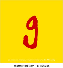 Alphabet & number / handwriting - vector
