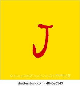 Alphabet & number / handwriting - vector