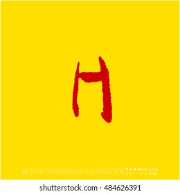 Alphabet & number / handwriting - vector