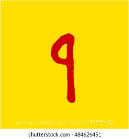 Alphabet & number / handwriting - vector