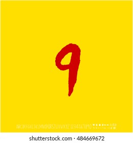 Alphabet & number / handwriting - vector