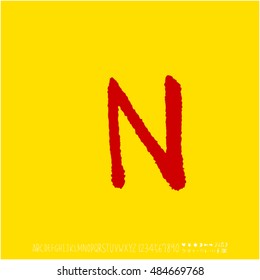Alphabet & number / handwriting - vector