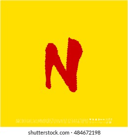 Alphabet & number / handwriting - vector