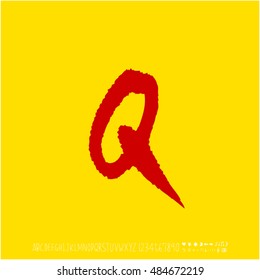 Alphabet & number / handwriting - vector