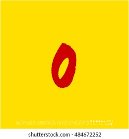 Alphabet & number / handwriting - vector