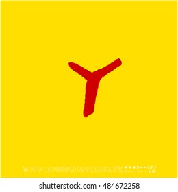 Alphabet & number / handwriting - vector