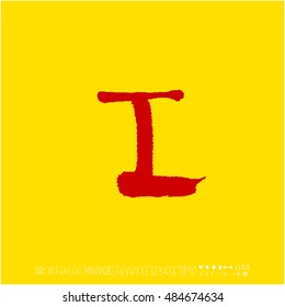Alphabet & number / handwriting - vector