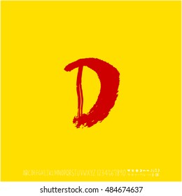 Alphabet & number / handwriting - vector