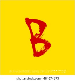 Alphabet & number / handwriting - vector