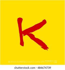 Alphabet & number / handwriting - vector