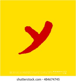 Alphabet & number / handwriting - vector