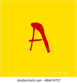Alphabet & number / handwriting - vector