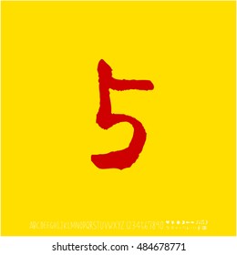 Alphabet & number / handwriting - vector