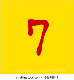 Alphabet & number / handwriting - vector