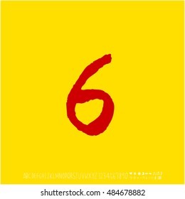 Alphabet & number / handwriting - vector