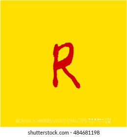 Alphabet & number / handwriting - vector