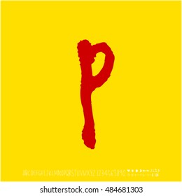 Alphabet & number / handwriting - vector
