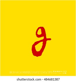 Alphabet & number / handwriting - vector