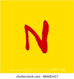 Alphabet & number / handwriting - vector