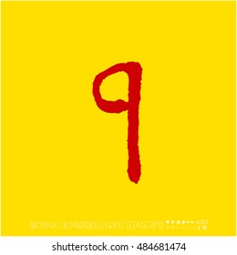 Alphabet & number / handwriting - vector