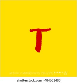 Alphabet & number / handwriting - vector