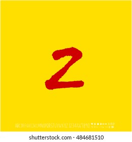 Alphabet & number / handwriting - vector