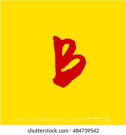 Alphabet & number / handwriting - vector