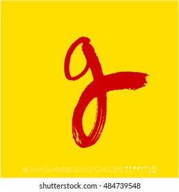 Alphabet & number / handwriting - vector