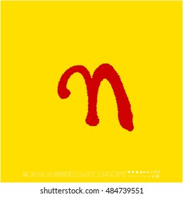 Alphabet & number / handwriting - vector