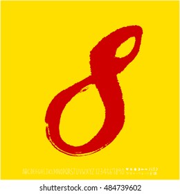 Alphabet & number / handwriting - vector