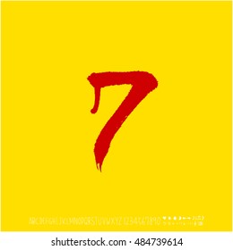 Alphabet & number / handwriting - vector
