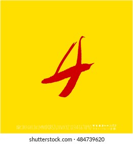 Alphabet & number / handwriting - vector