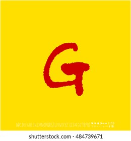 Alphabet & number / handwriting - vector
