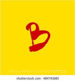 Alphabet & number / handwriting - vector