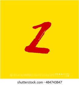 Alphabet & number / handwriting - vector
