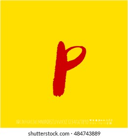 Alphabet & number / handwriting - vector