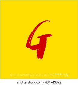 Alphabet & number / handwriting - vector