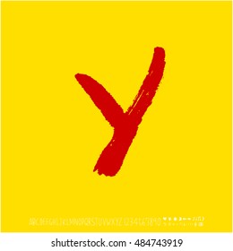 Alphabet & number / handwriting - vector