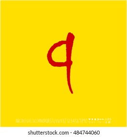 Alphabet & number / handwriting - vector