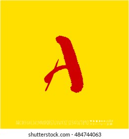 Alphabet & number / handwriting - vector