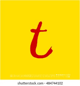 Alphabet & number / handwriting - vector