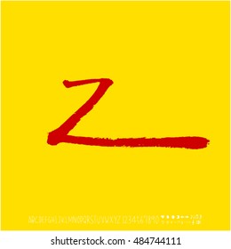 Alphabet & number / handwriting - vector