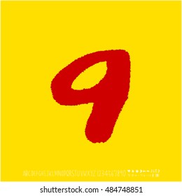 Alphabet & number / handwriting - vector